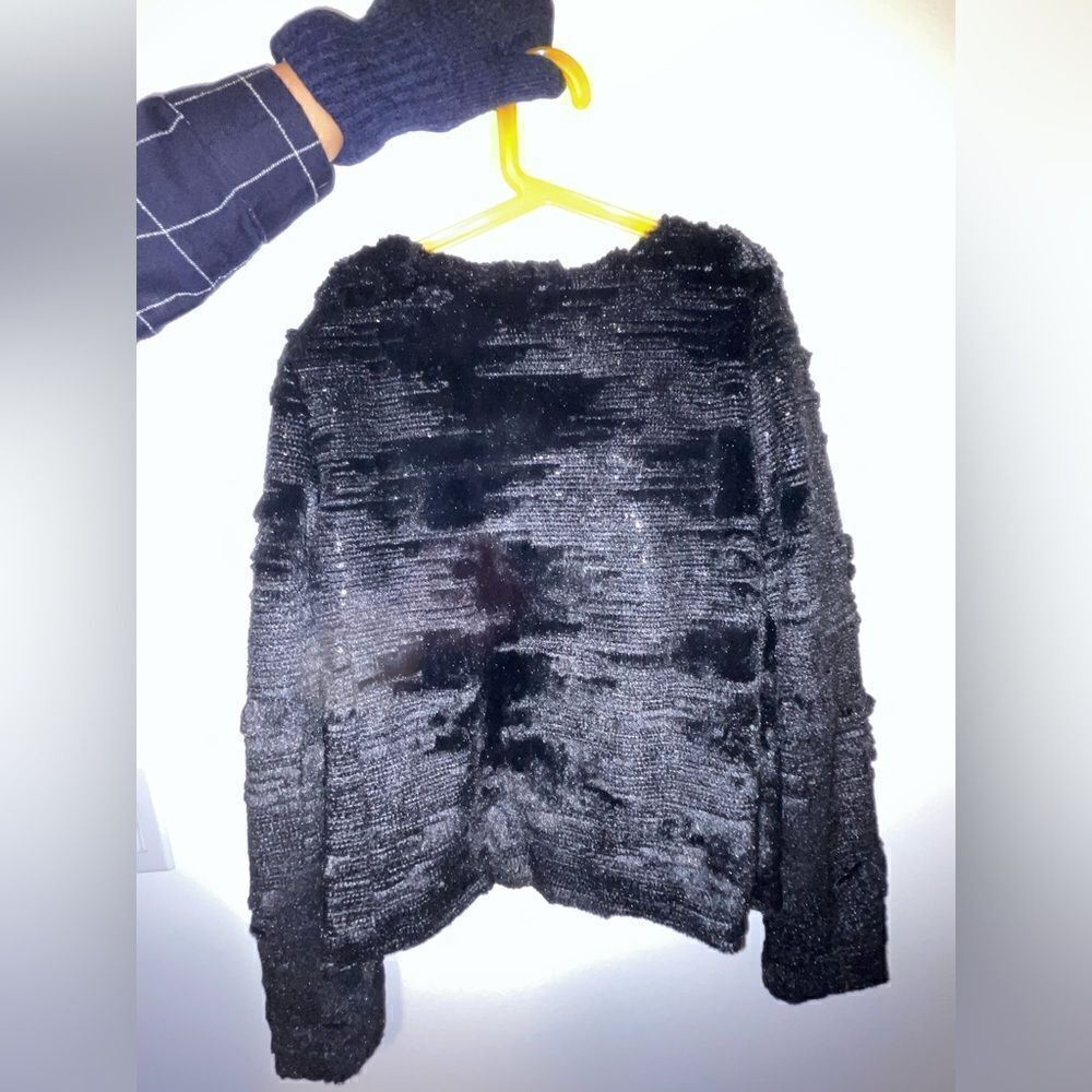 Buffalo David Bitton black bedazzled fake fur jacket - Picture 4 of 5